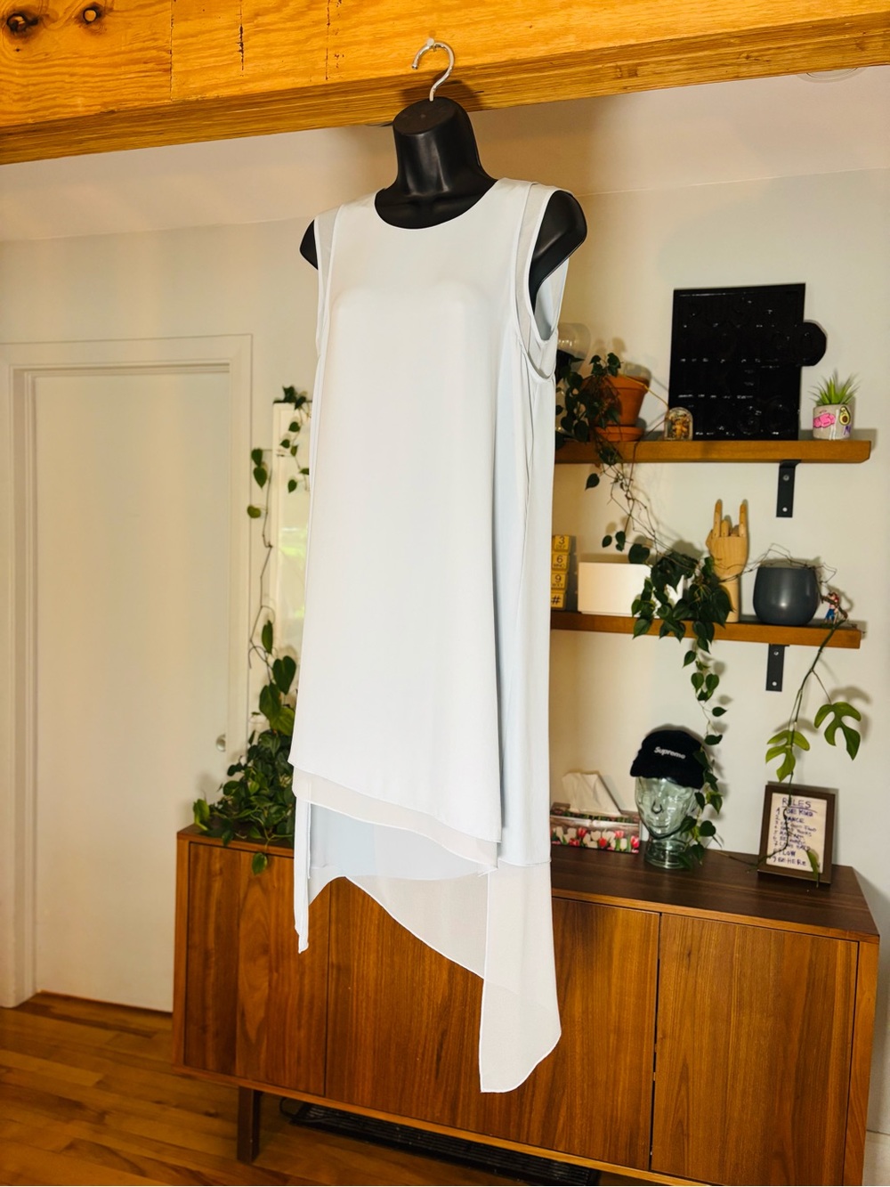 BCBG MAXAZRIA Pale Blue Asymmetric Layered Dress - Size S - Excellent Condition!